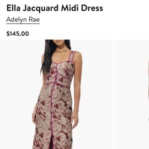 Adelyn Rae Ella Jacquard Midi Dress - Pink and Cream